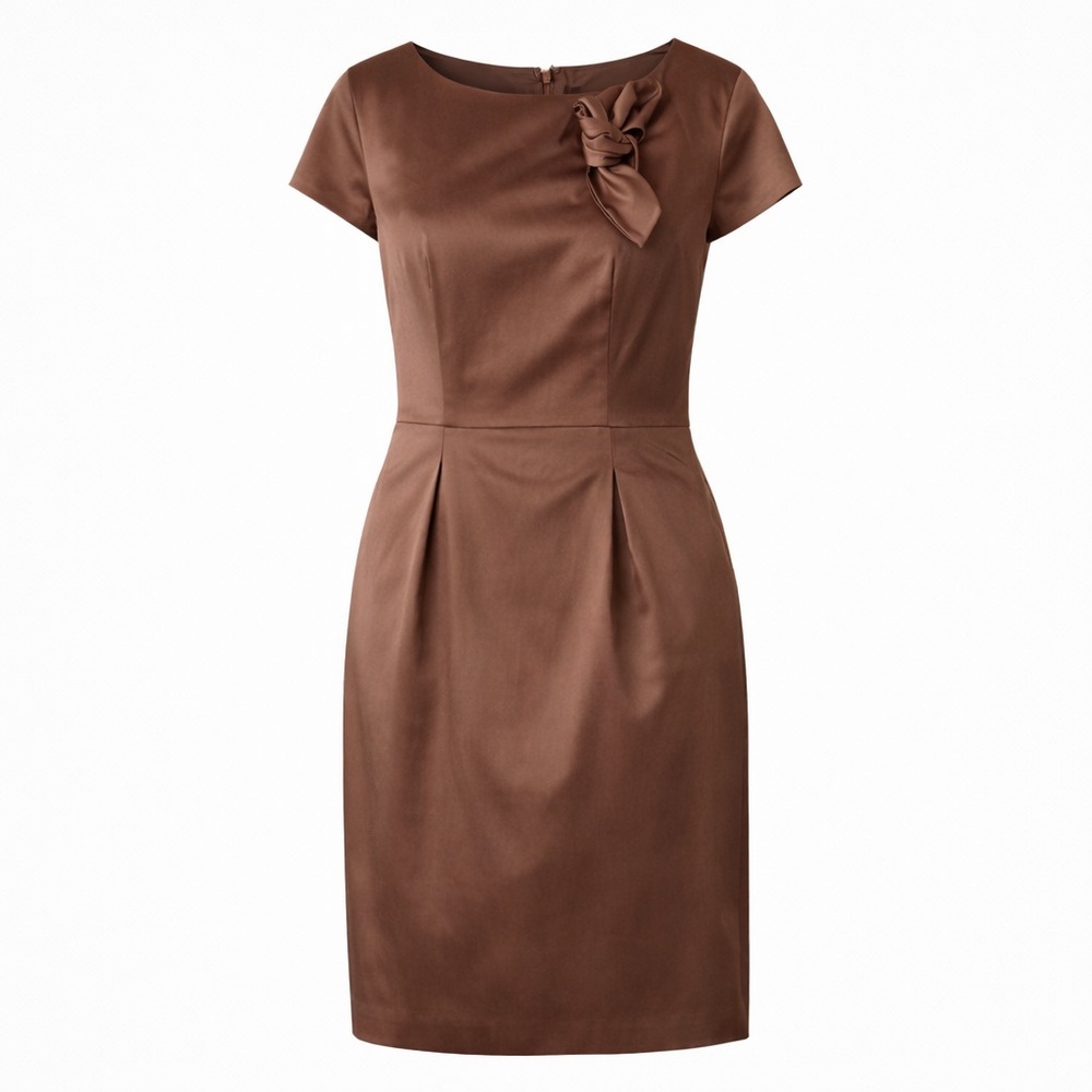 Oscar de la Renta Chocolate Brown Midi Dress